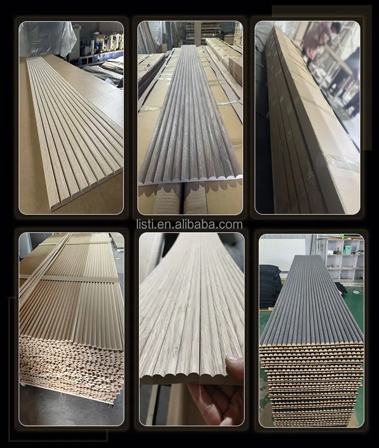 Decorative Fluted Siding Cladding Wood Veneer Commercial Grade Wall ...