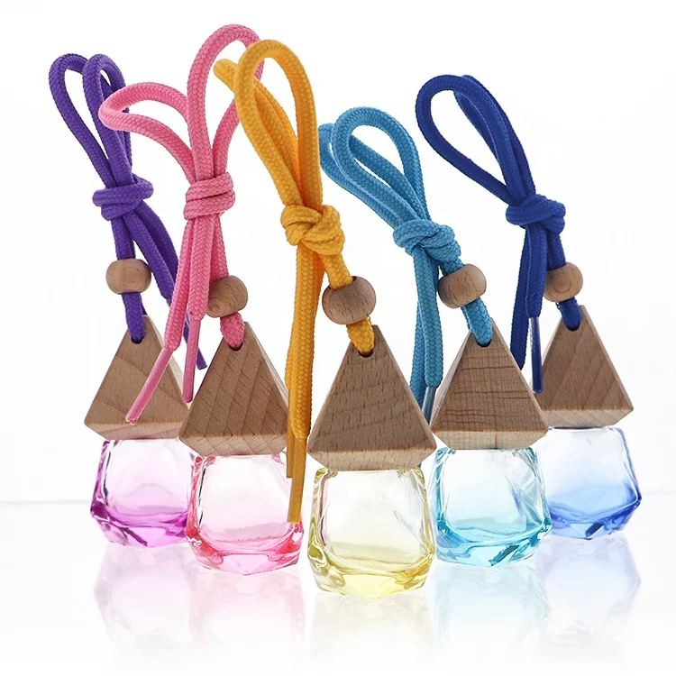 5ml 8ml 10ml 12ml 15ml 17ml Wooden Cap Empty Glass Car air Freshener Hanging Perfume Bottle Fragrance Bottle Diffuser Bottle
