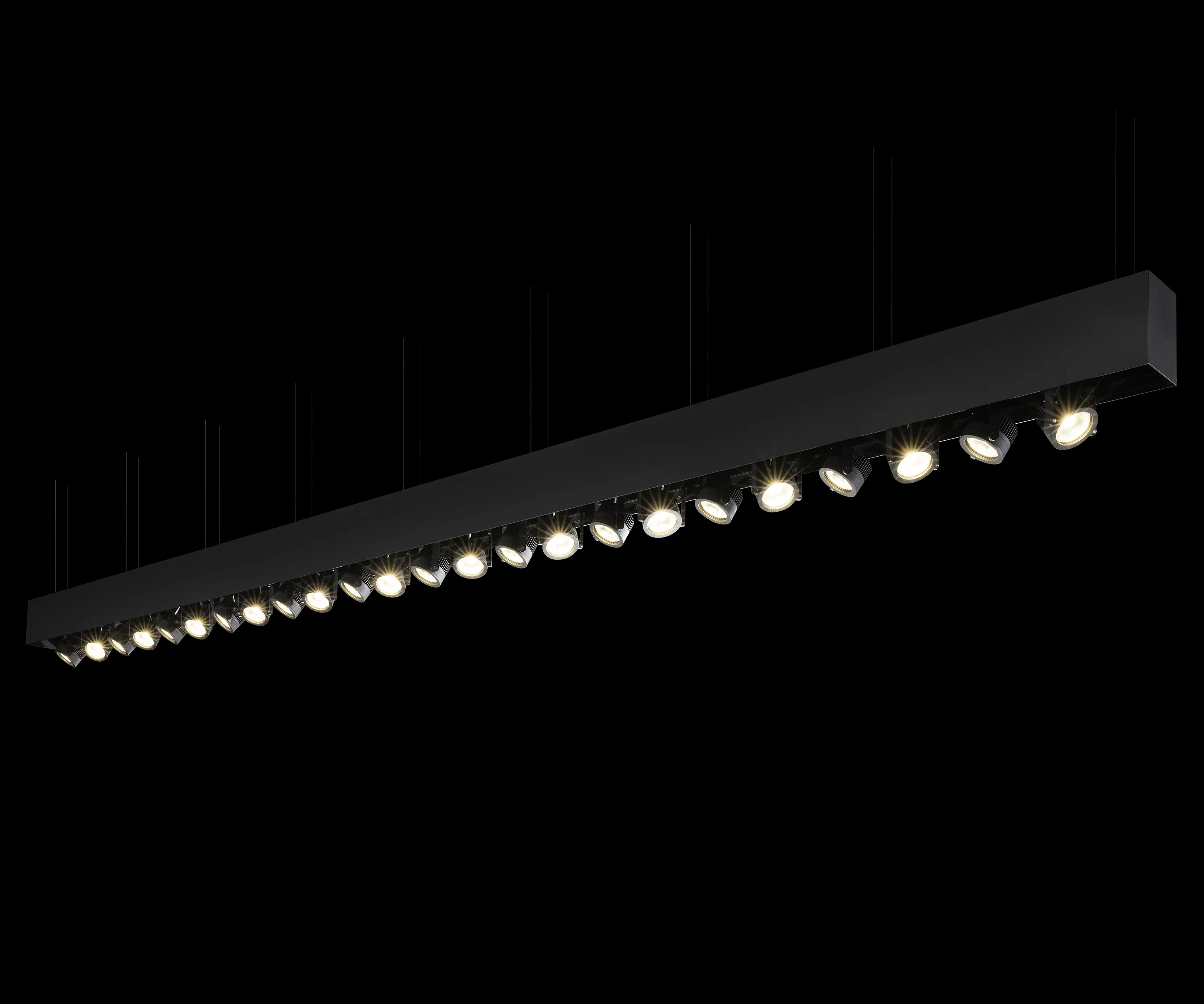 Retractable LED Spotlight System 6 Inch LIGHT CHANNEL 18w Track Spot Light with Customized Design Linear Pendant Grille Light