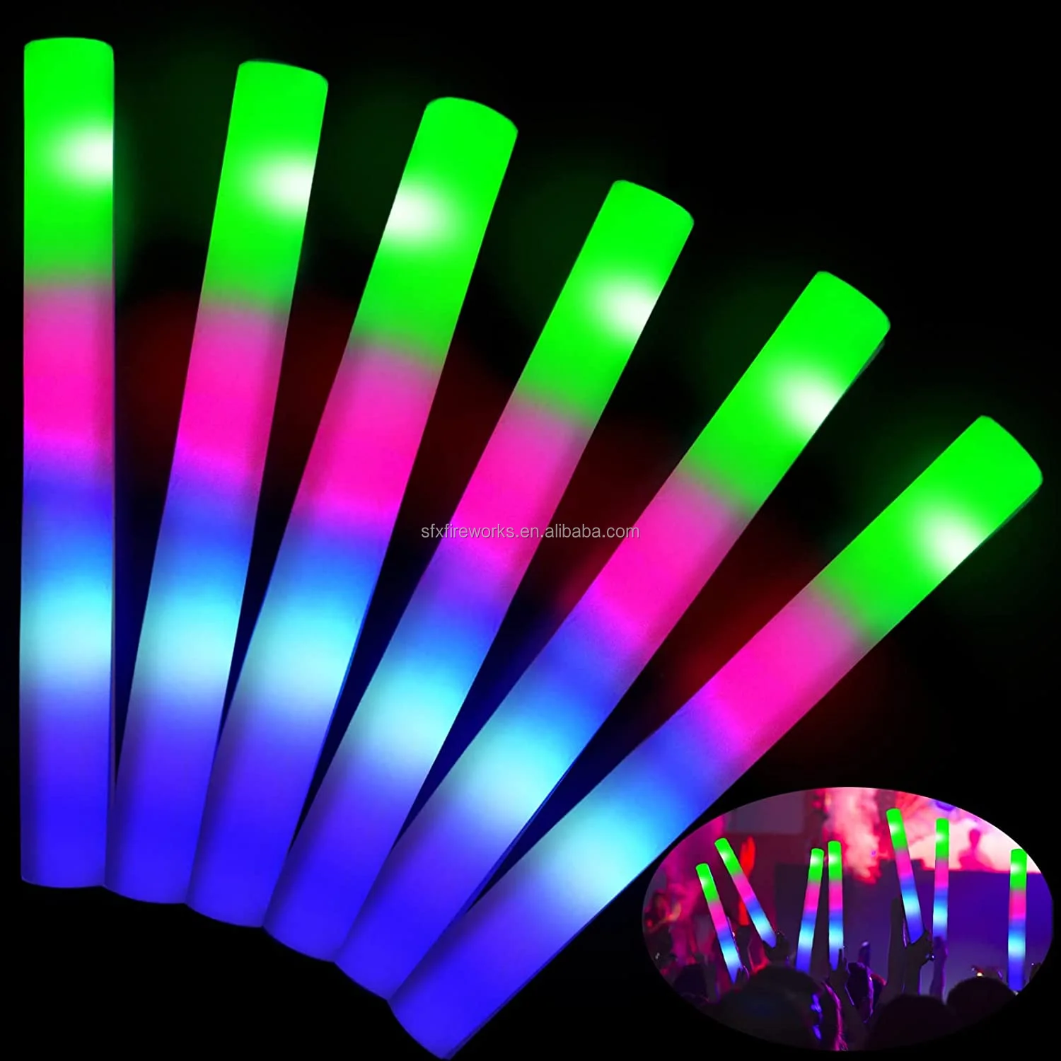 3 Modes Flashing Led Light Sticks For Weddings Concerts Christmas Halloween Party Supplies Foam ...