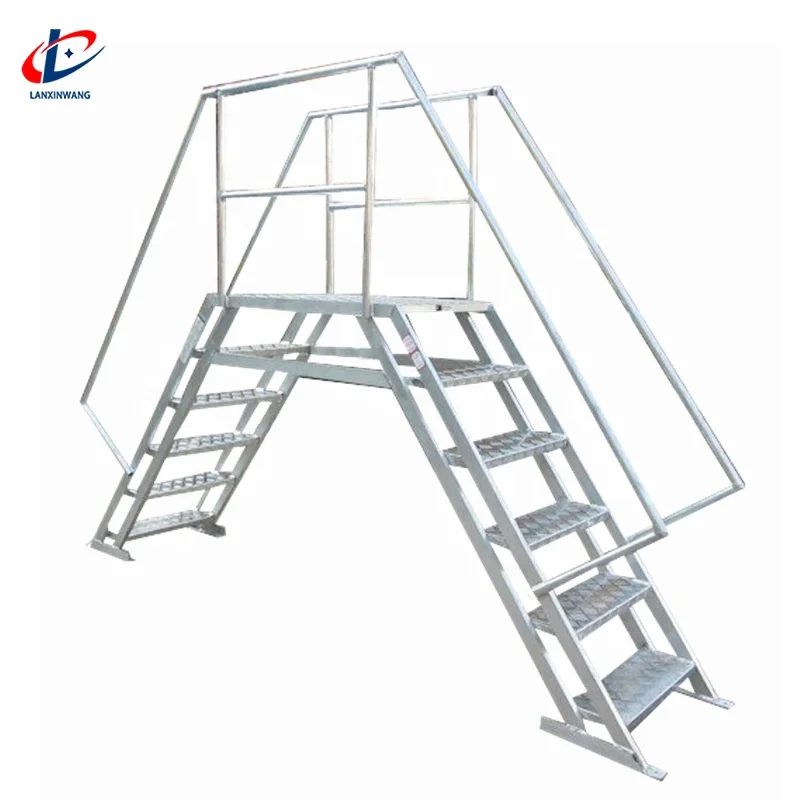 Подгонянный промышленный алюминиевый сплав стальной прокатный шага платформы подвижный восхождение склад лестницы грузовик для алюминиевого сплава алюминиевая верхняя консервная