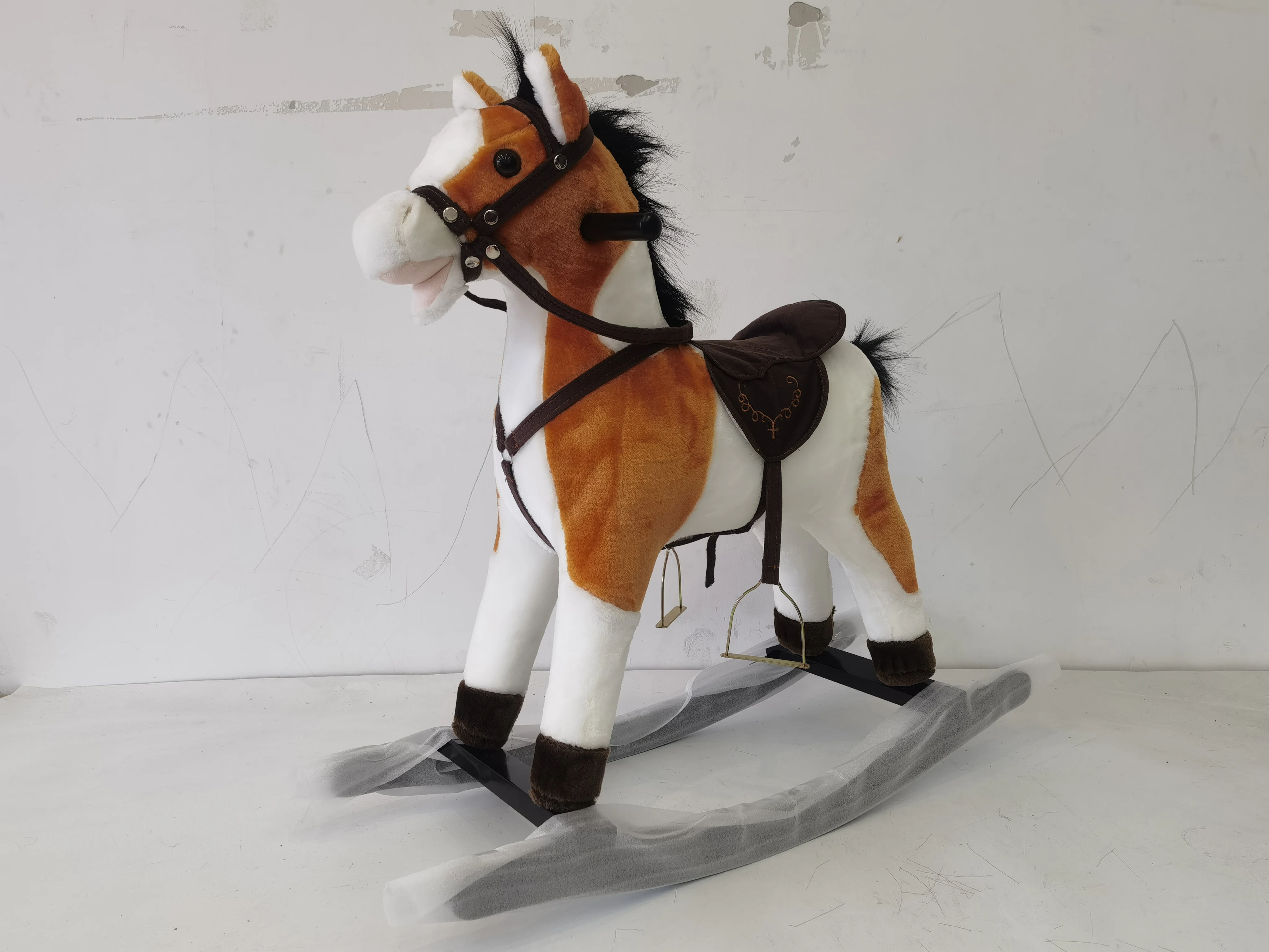 Chrisha Playful Plush Rocking Unicorn Horse With Sound,kids Plush Ride on 