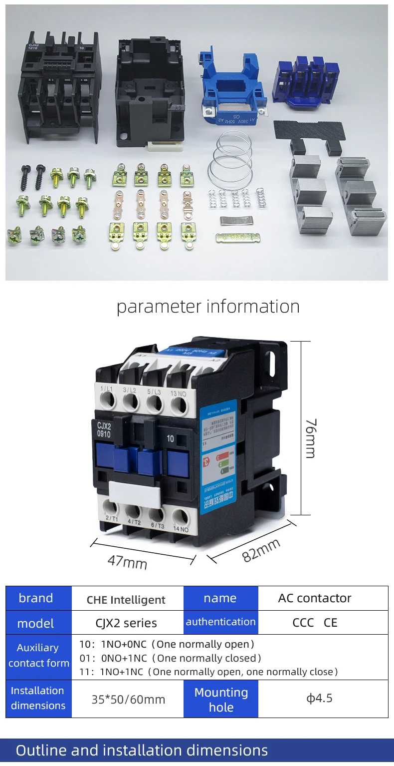 Cjx V V V V Cjx Coil Ac Electric Magnetic Contactor Buy P Nc Contactor