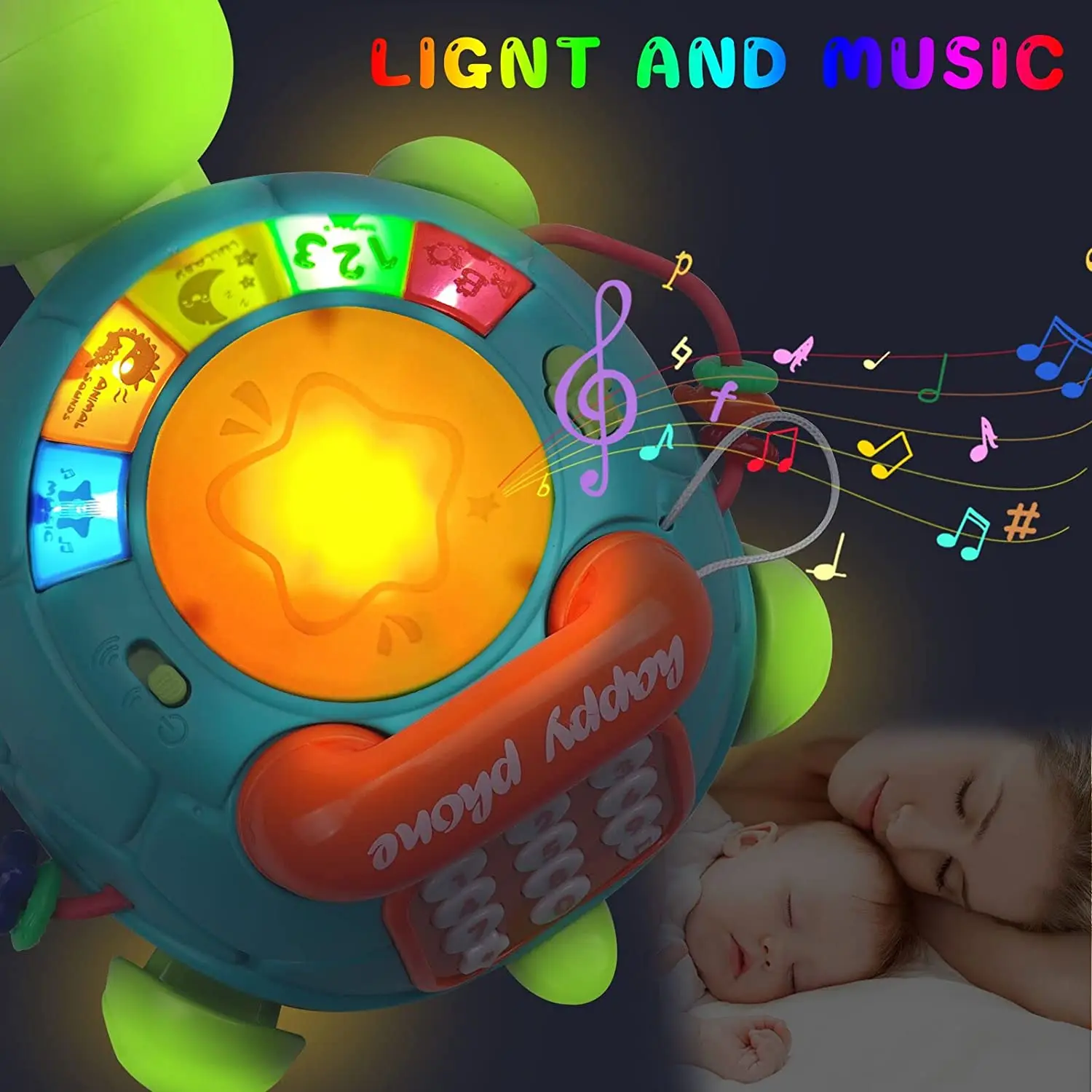 6 Function Musical Turtle Toddler Baby Crawling Toy Early Educational Toys