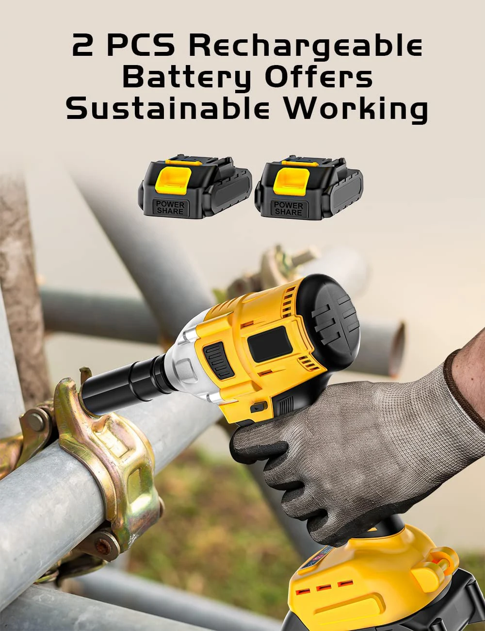 Electric Impact Driver Car Wheels Automotive Torque Wrench Power Impact