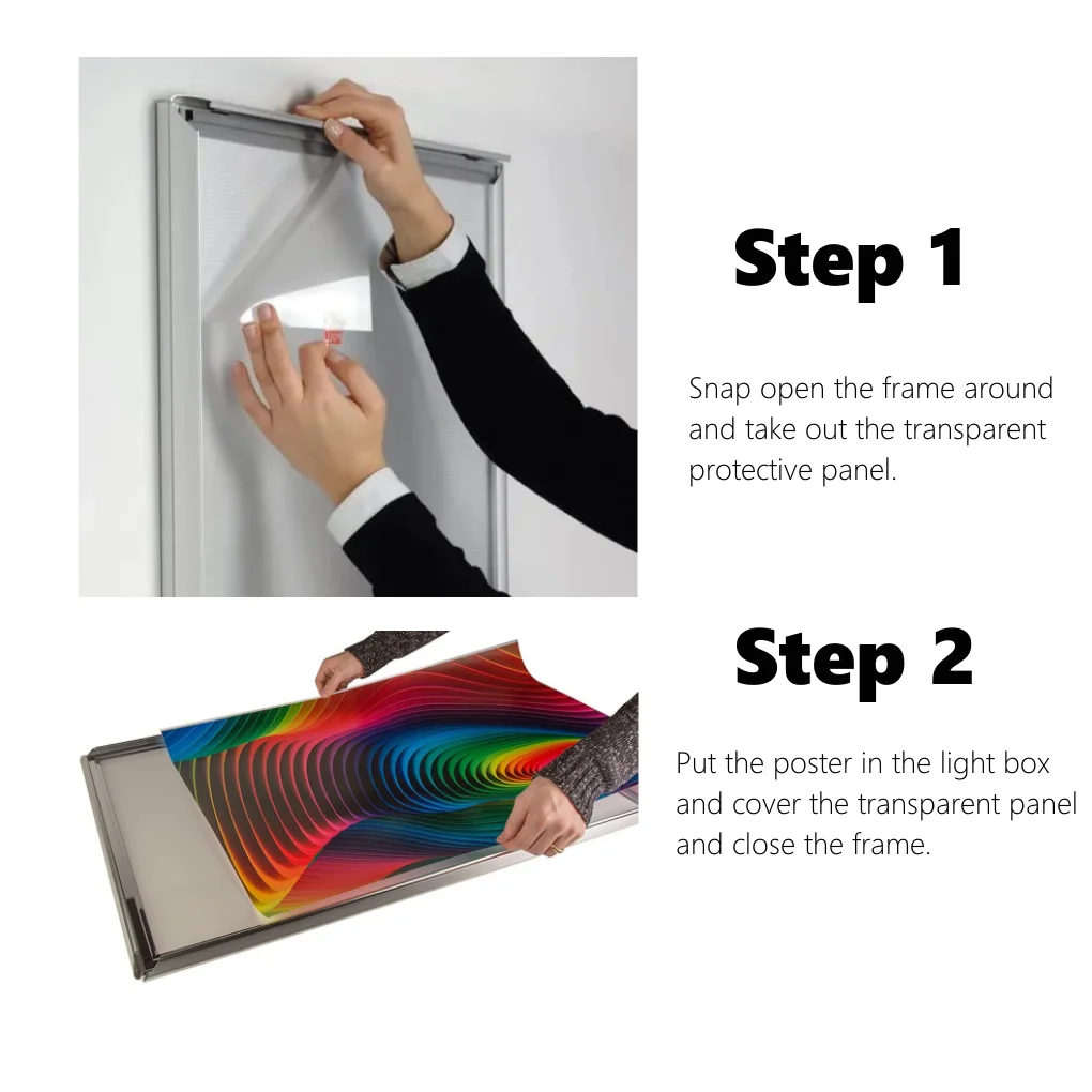 High Brightness Slim Led Light Aluminum Frame Ultra Thin Lightbox Snap