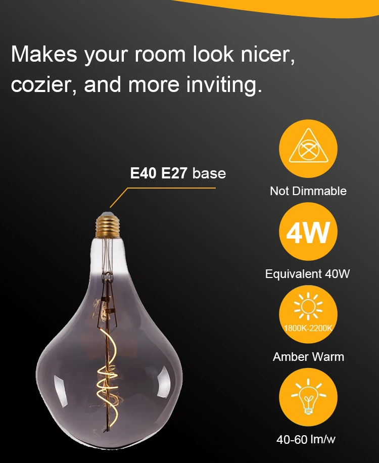 Modern Led Pendant Light Large Oversize Filament Christmas Lights Led