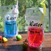 clear Juice Bags Plastic Straw Drink Pouch