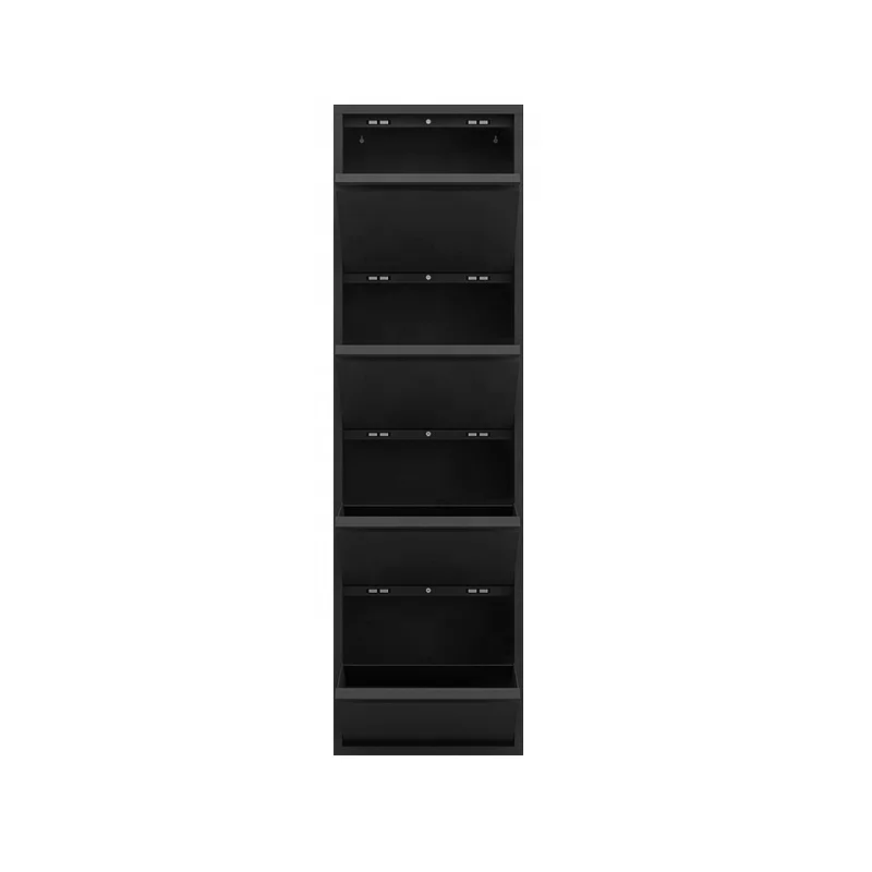 4 Tier Lockable Steel Shoe Cabinet For