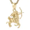 Steel pendant with square pearl chain, 60cm long