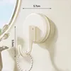 Cream-colored suction cup single hook (1 piece)
