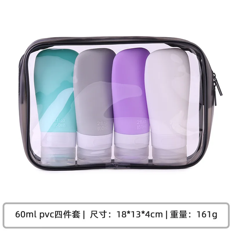 Silicone dispenser travel dispenser set Packaging bottle storage bottle dispenser travel bottle details