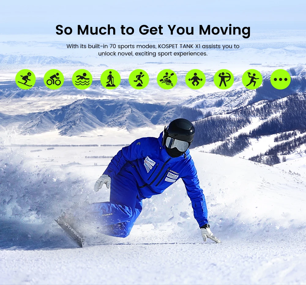 Offical 10atm Kospet Tank X1 Smart Bracelet 1.47'' Amoled Screen 70