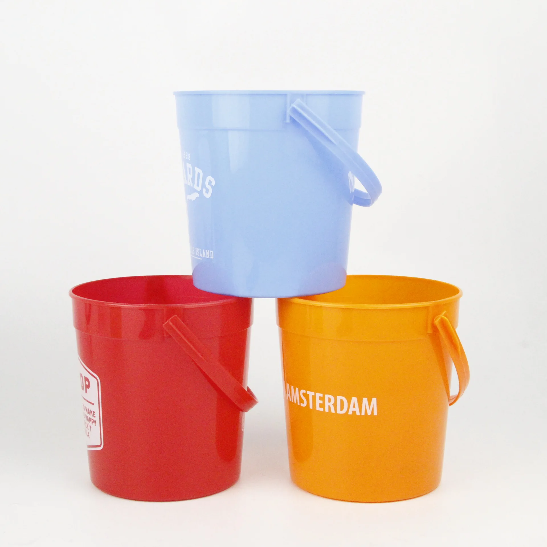 Reusable Rum Punch Bowls Bucket For Ice And Drinks 32 Oz Clear Plastic