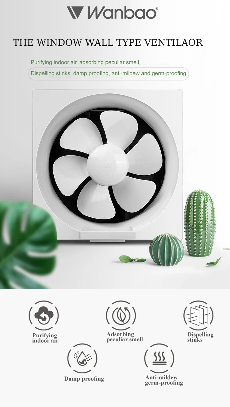 Wall Window Exhaust Fan, Plastic, 220V - detail 2