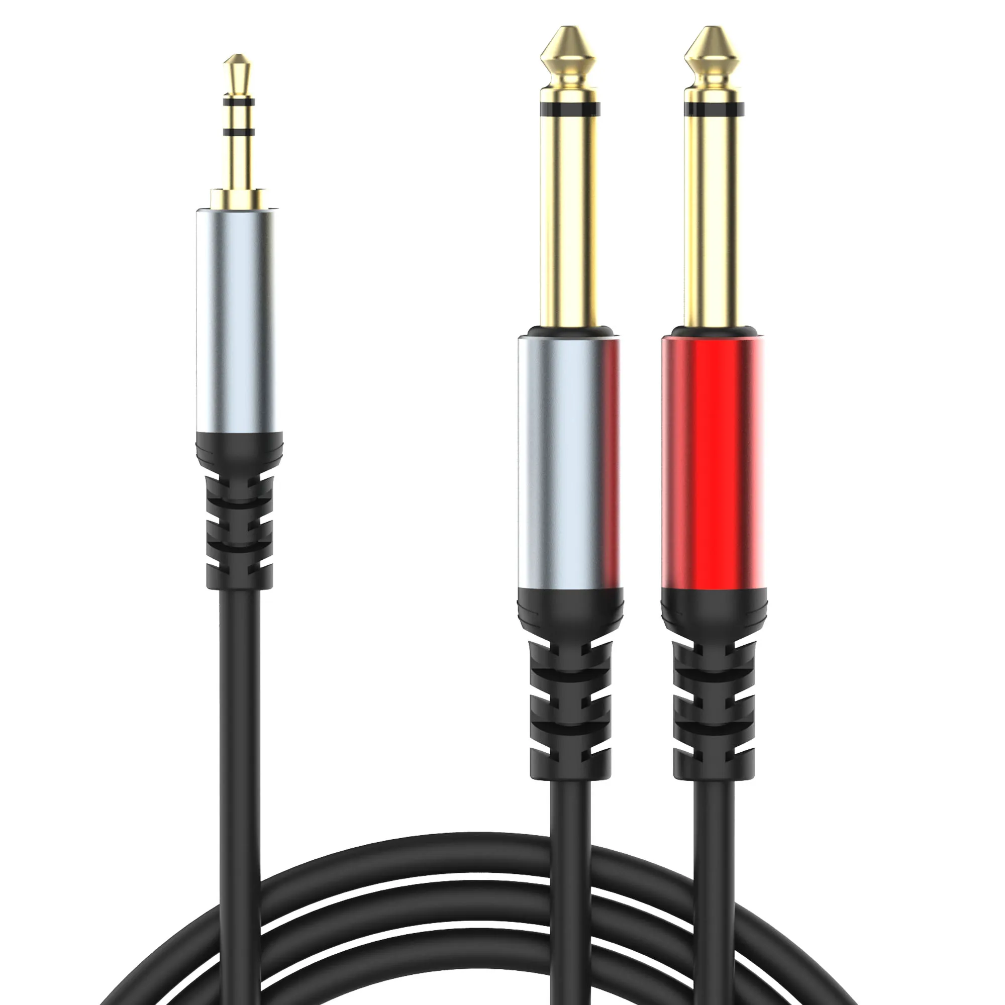 AUDIO AUX 3.5MM MALE TO DOUBLE JACK 6.5MM MALE MONO CABLE AJACK-01 1.5