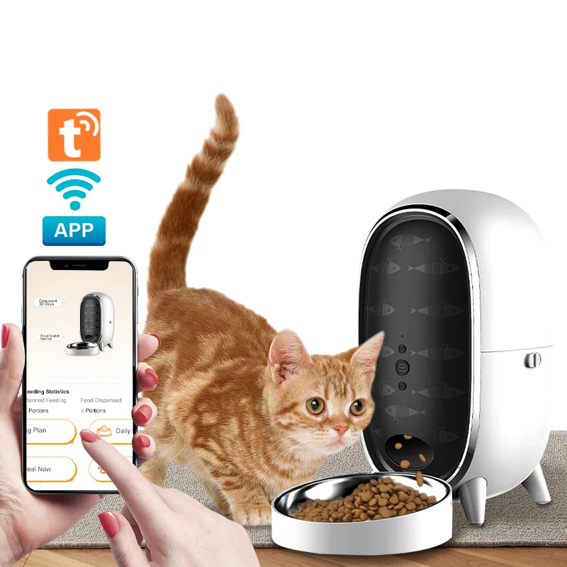 Image showcasing Custom Design Tuya App Remote Control Auto Smart Pet Bowls & Feeders ...