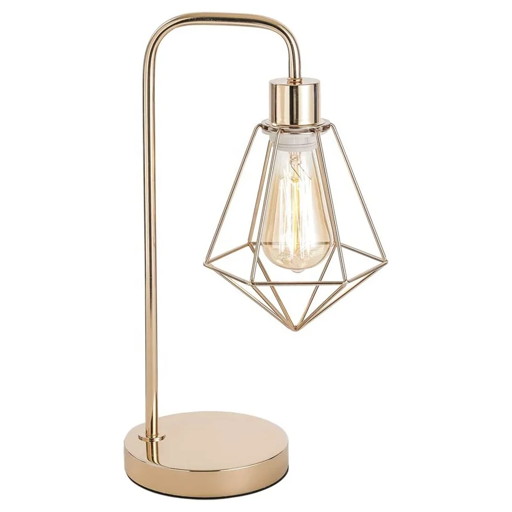 gold cage table lamp