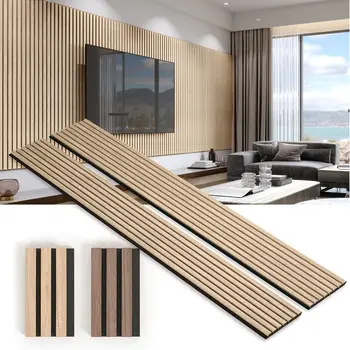 Yiju Modern Interior Wall Decoration Natural Mdf Composite Smoky Oak Veneer Finish Akupanel Acoustic Panel