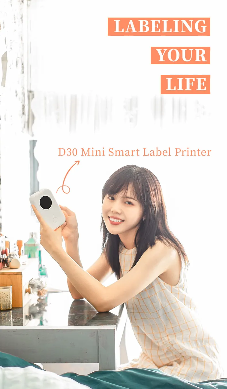 D30 Unique Desktop Labeling Machine BT Mini Portable Handheld Mobile Label Thermal Printer