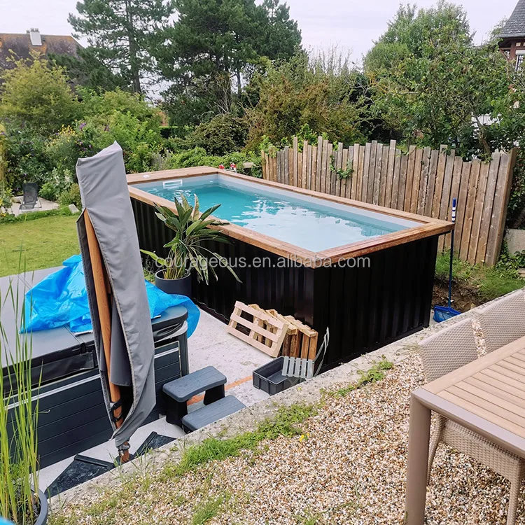 Industrial Design 20 ft Shipping Container Pool for Outdoor Swimming Steel Construction House-Style Shipping Container Pool