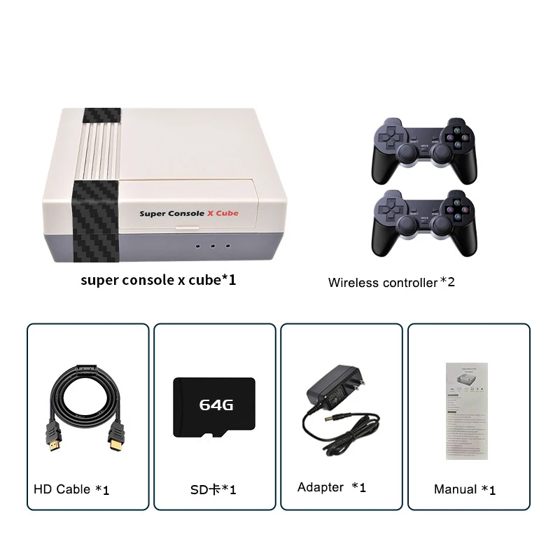 2024 Super console x cube 64GB/128GB/256GB TF Card 50000+ Classic Games  Video Game Console