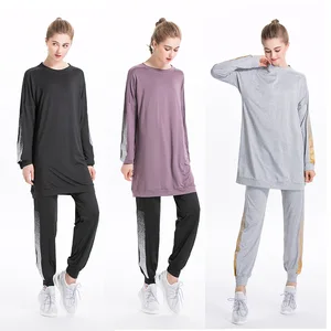2026 New Plus Size Modest Women Sports Gym Muslim Active Wear Sets Spring Quick Dry Breathable 100% Polyester