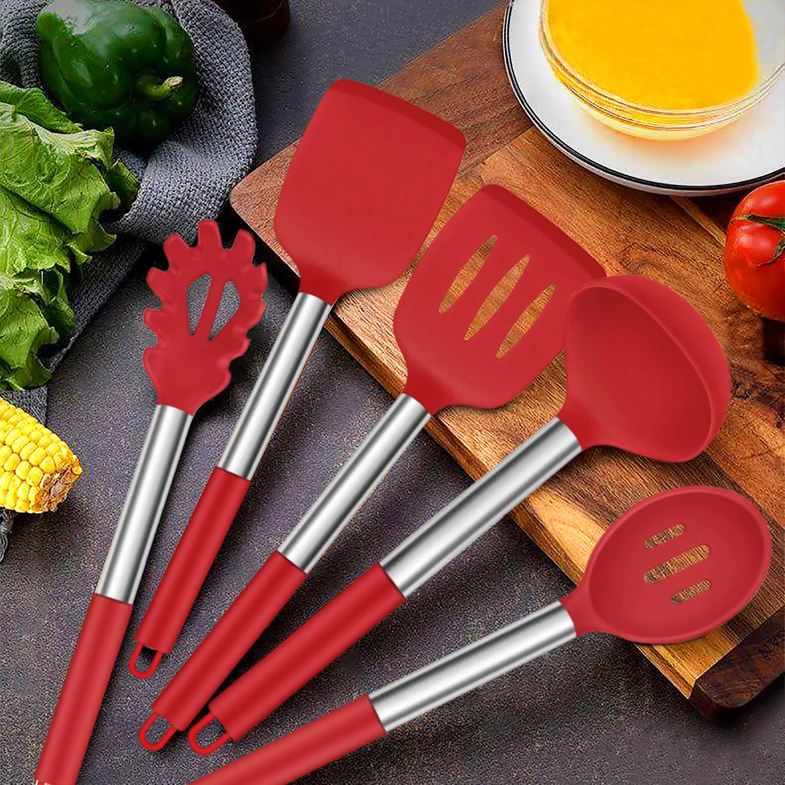 Custom High Quality Heat Resistant Cookware Kitchen Set Silicone