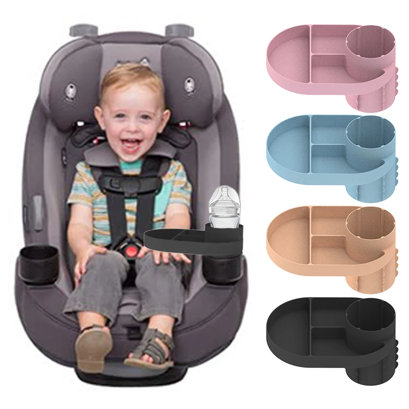 Silicone Baby Car Seat Table Kids Travel Tray With Cup Holder Snack ...