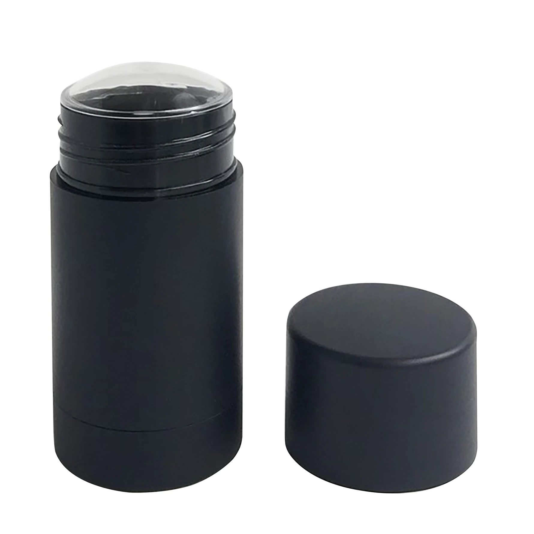 50g 75g PP Deodorant Balm Cylindrical Empty Bottle Matte Black Deodorant Stick Container Bottom Filling Bottle