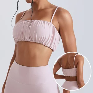 Roregal High Quality Beauty Hollow Back Sexy Yoga Bra Thin Shoulder Strap Quick Drying Sports Bra