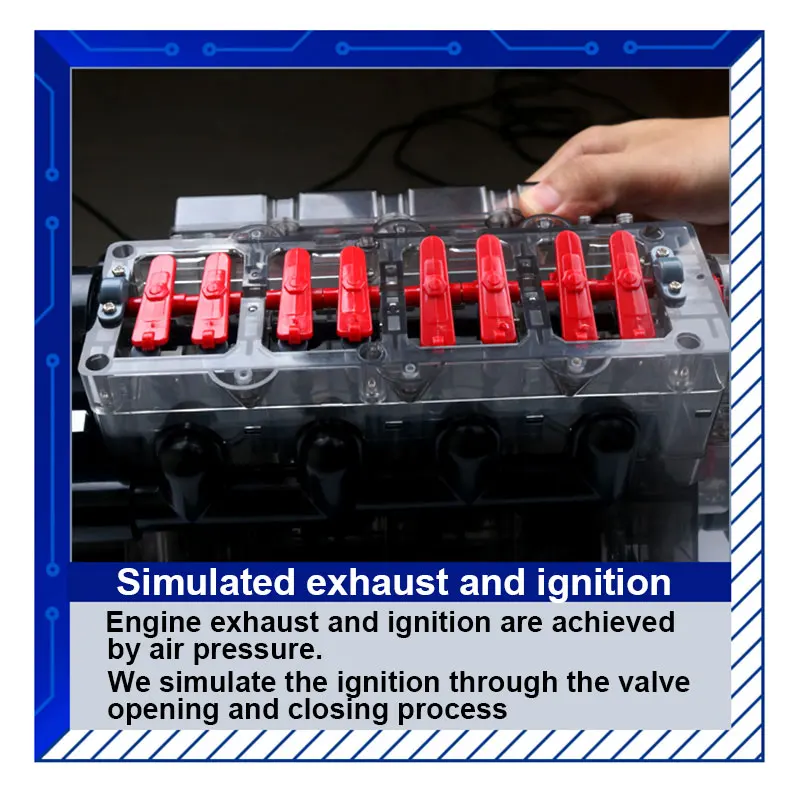 V8 Kit Diy Steam Toy Engine Build a Working Model 1:3 Mini Adult Dm118 V8 Engine 8 Cylinder Engine Models