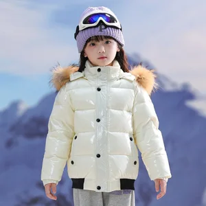 Winter Duck Down Jacket Unisex 2-11 Y Vestidos Casuais Detachable Hooded Warm Padded Outerwear Boy Girl Coat Clothes for Kids