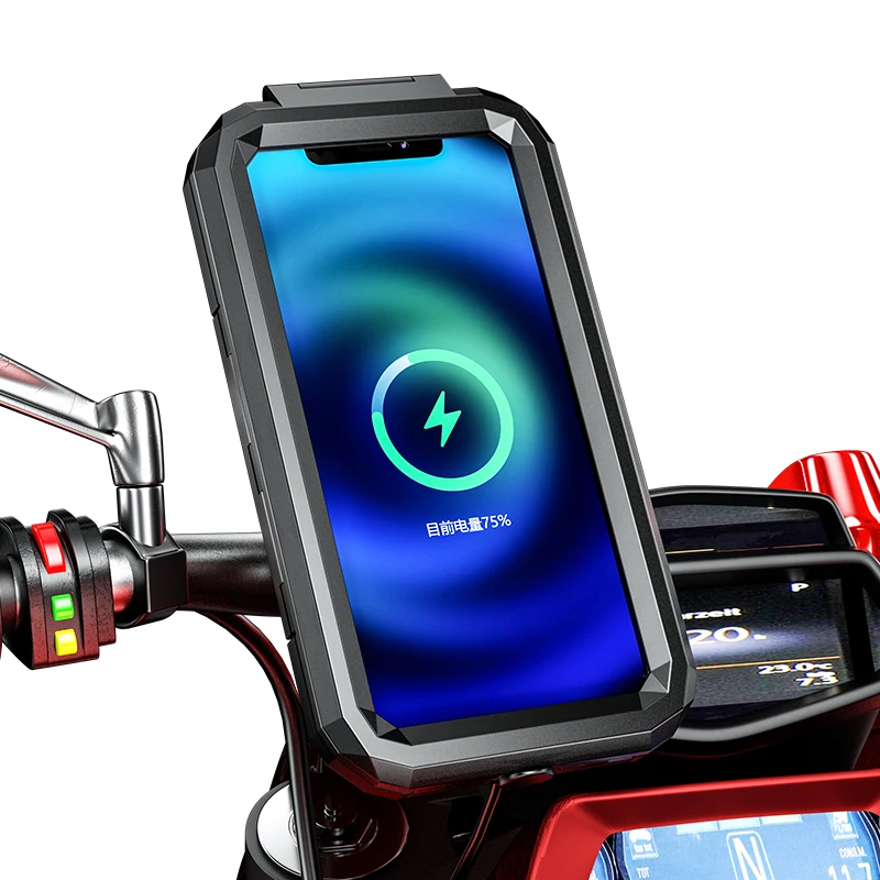 Motorcycle Wireless Charger Phone Mount Waterproof Charging