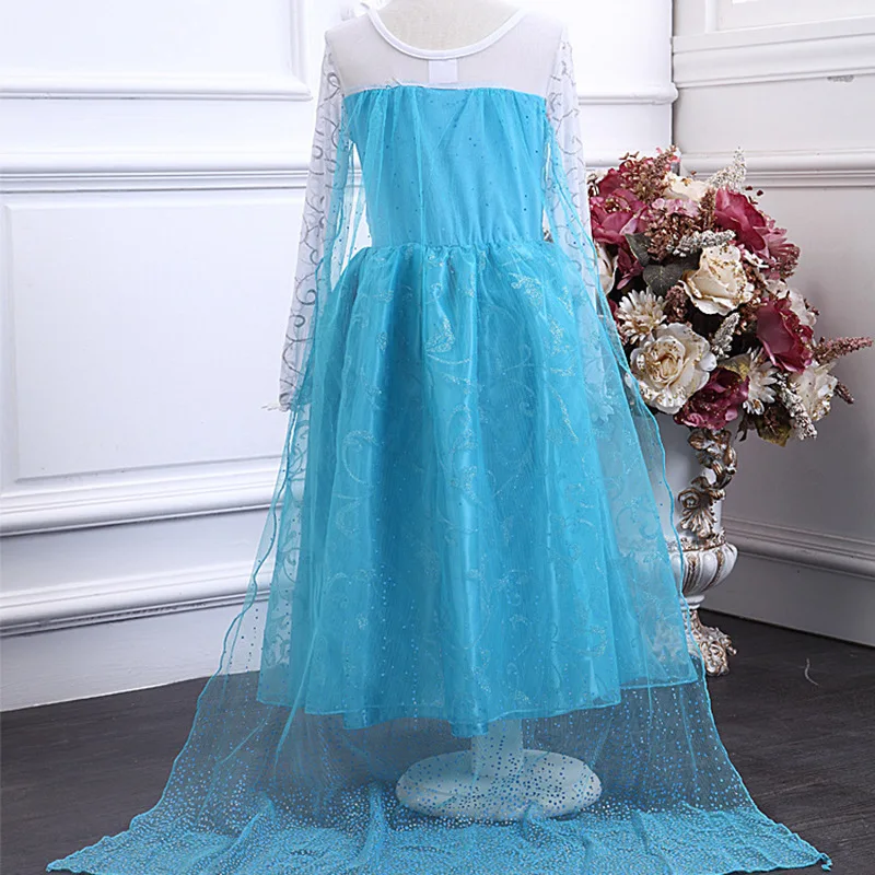 Cartoon Cosplay Costumes Elsa Frozen Princess Dress Long Sleeves Party Gowns Online High Quality Sequins Children Polyester Cartoon Cosplay Costumes Elsa Frozen Princess Dress Long Sleeves Party Gowns Online High Quality Sequins Children Polyester