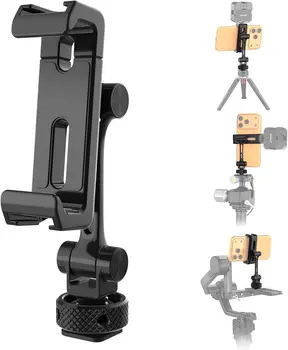 NEEWER Universal Soporte Mvil Stand Holder con Zapata Fra, Rosca 1/4", 360° Giro 180° Inclinacin 3 Eje Adaptador Trpode