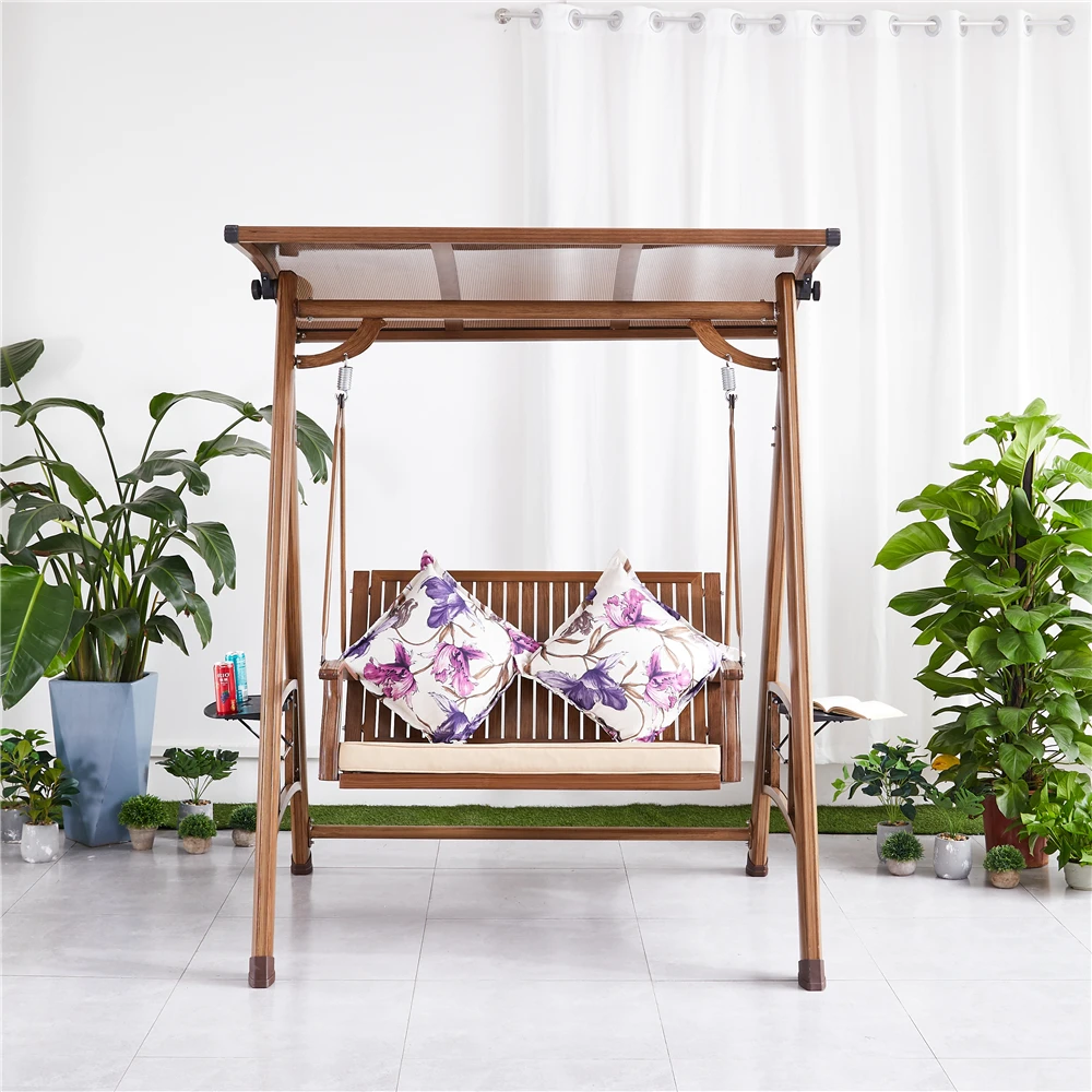 Hot selling directed factory garden patio swing with 2 seats aluminum with cushion garden furniture