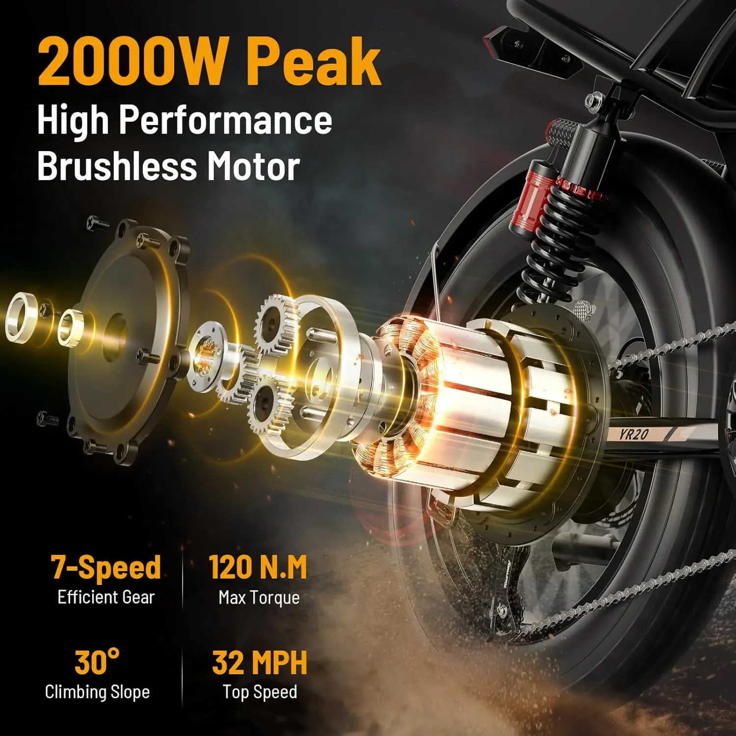 Elektro fahrrad für Erwachsene FX006 mit Motor, 48V 13AH Batterie Elektro fahrrad, 20 Zoll; Fat Tire Dirt Bike Cruise Control