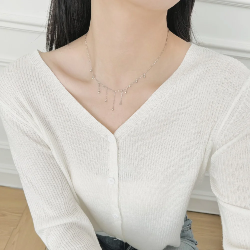 KAKODIY new fashion jewelry 925 sterling silver chain tassel necklace beads tassel pendant necklace customizable jewelry detail 1