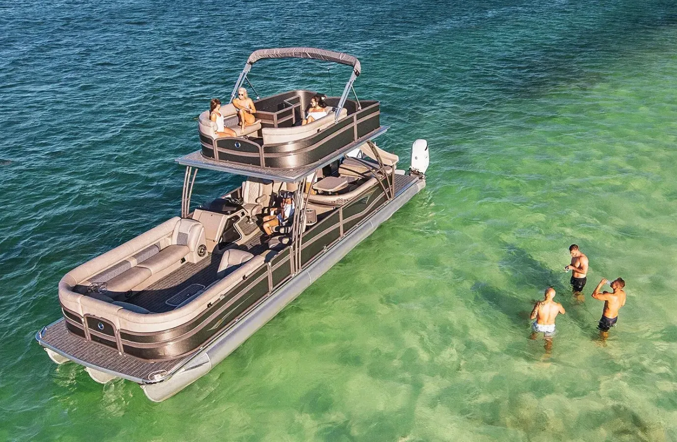 2023 Yacht Double Decker Pontoon Boat Manufacturers With Slide Buy