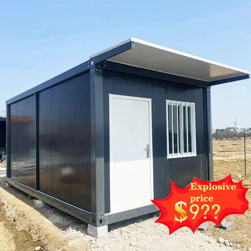 Casa contenedora prefabricada plegable de 20 pies móvil, casa portátil plegable de 40 pies en venta