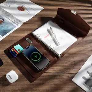 A5 Portable Power Bank Charging Notebook with Wireless Charging LED Desk Lamp USB Flash Drive Portable