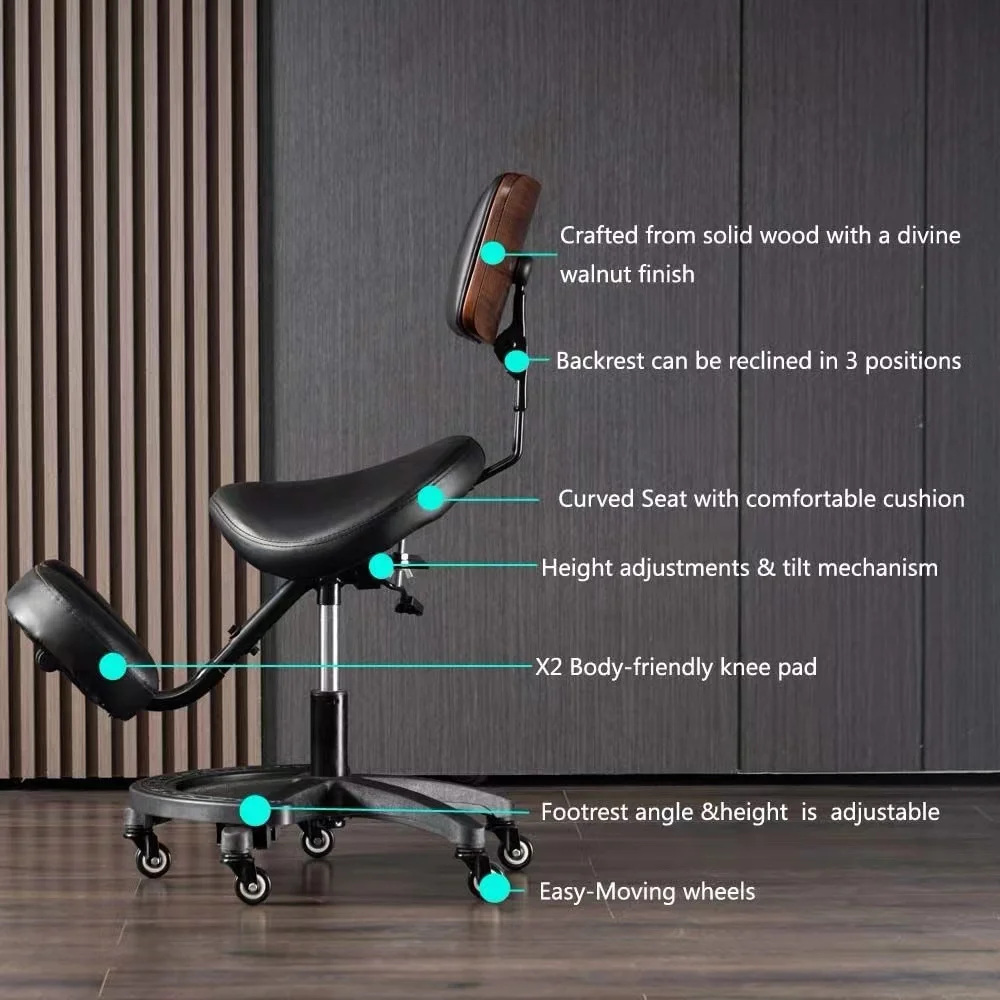 2024 New Sitting Posture Correction Kneeling Enjoy Office Chair Ergonomic Adjustable Leather Chair for Office