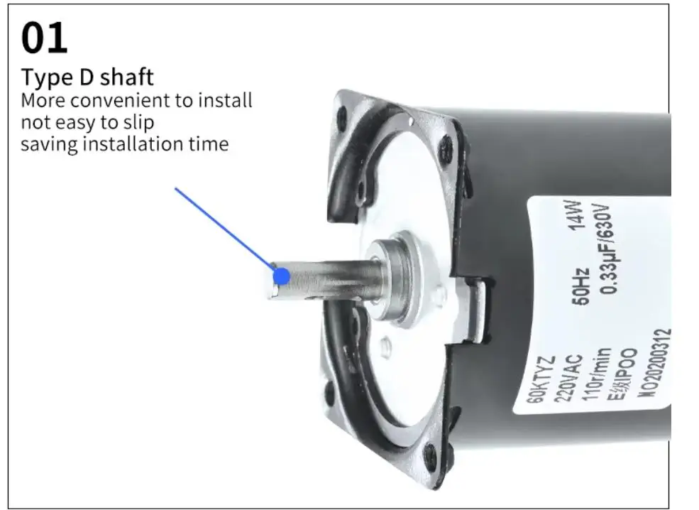 Quality First 60KTYZ 110V 2.5-110rpm AC Synchronous Motor Low Speed Single-Phase BBQ Curtain Metal Gear Reducer Quality AC Motor