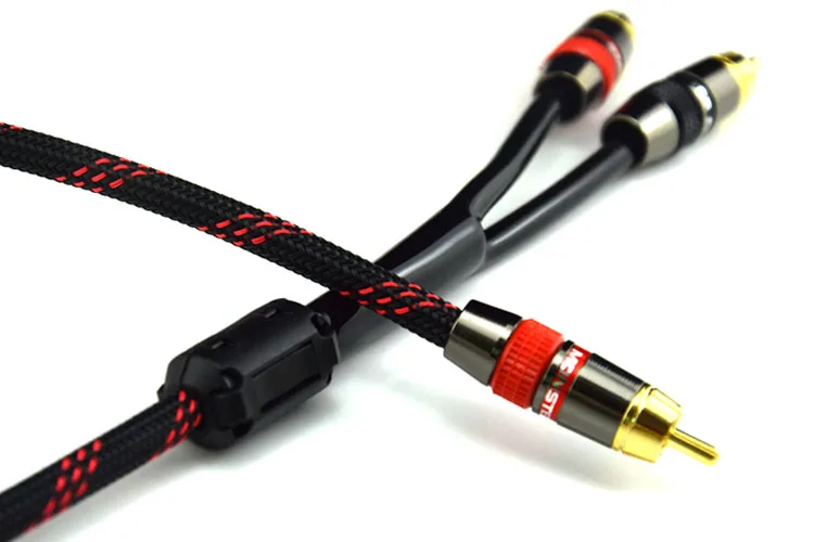 HIFIシングルRCAからデュアルRCAサブウーファーオーディオ