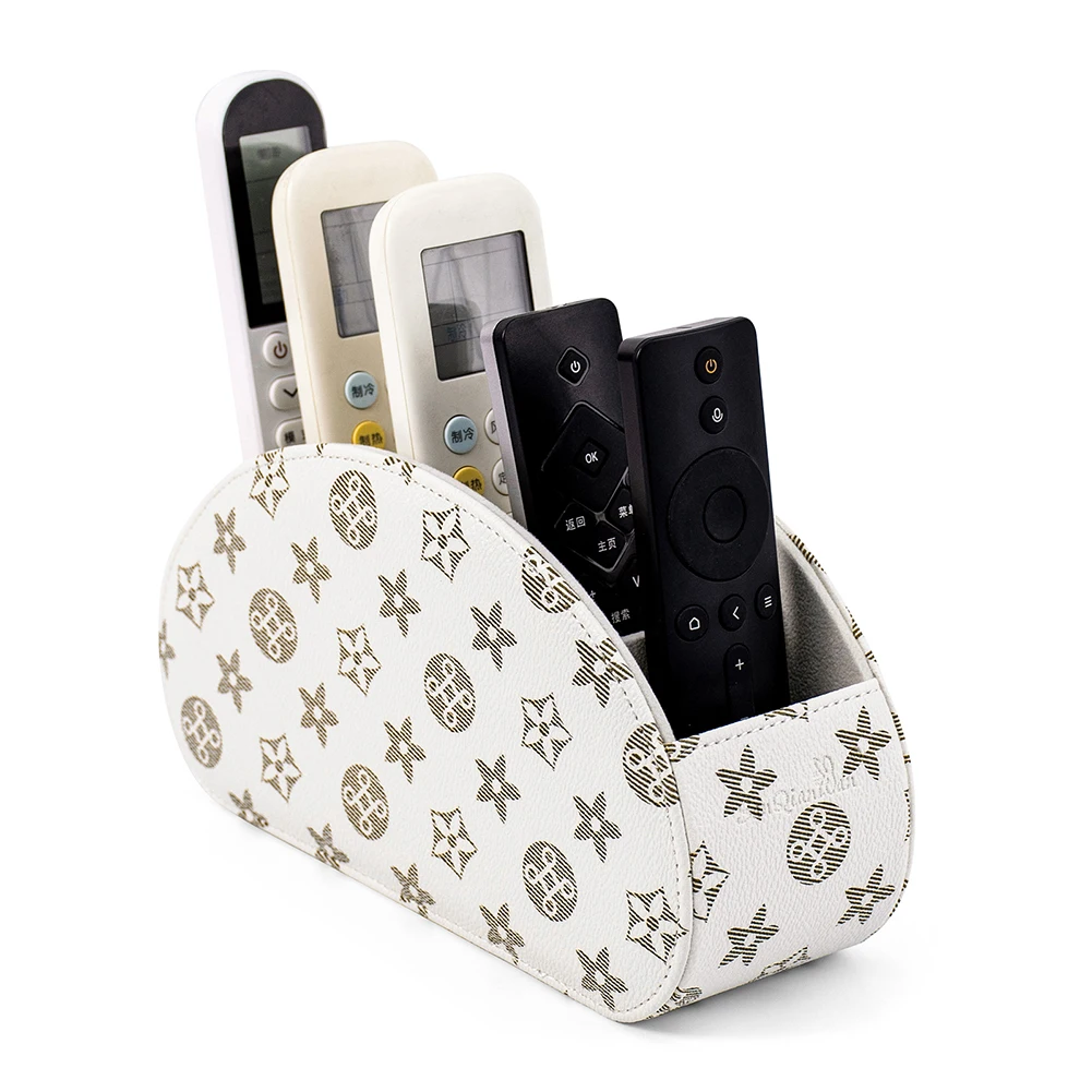 Кожаный держатель пульта дистанционного управления для телевизора с 5 отсеками тумбочка Настольный DVD медиаплеер удаленный Кэдди коробка хранения