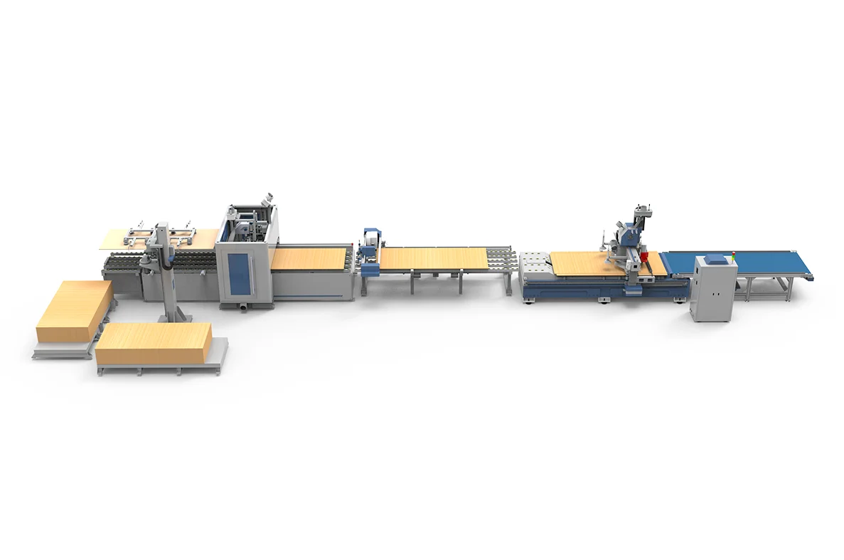 Quick CNC Drilling Cutting Nesting Furniture Production Line RC1 Woodworking Router Machine for Wood Modular Cabinets