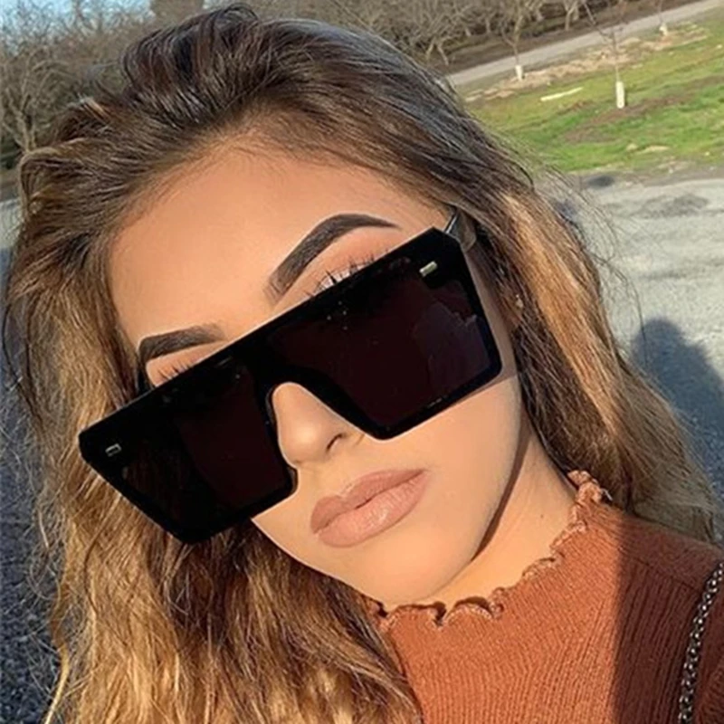 2019  NEW Oversized Square Frame Sunglasses Women Fashion Shades 