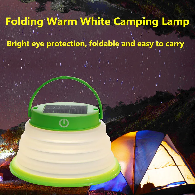 Waterproof Portable USB mini Collapsible Solar LED Camping Lights Hanging Lanterns Outdoor Emergency Lights for Hiking Travel factory