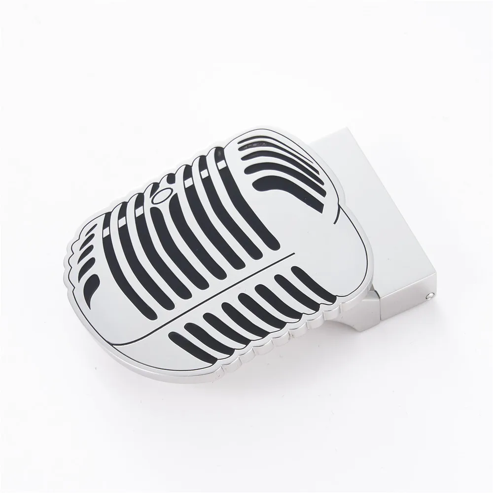 BAIQUE Stainless steel western brand design microphone custom belt buckle for men and women